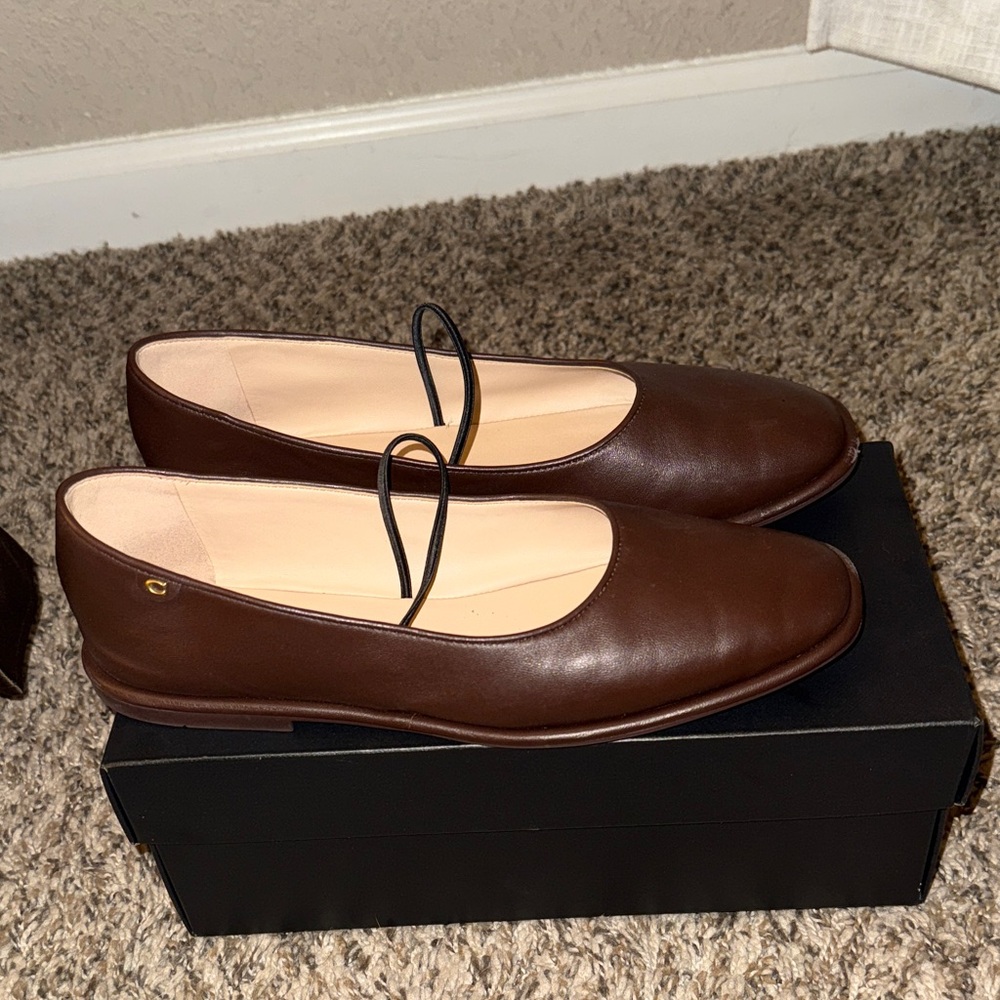Coach Brown Emilia Flats